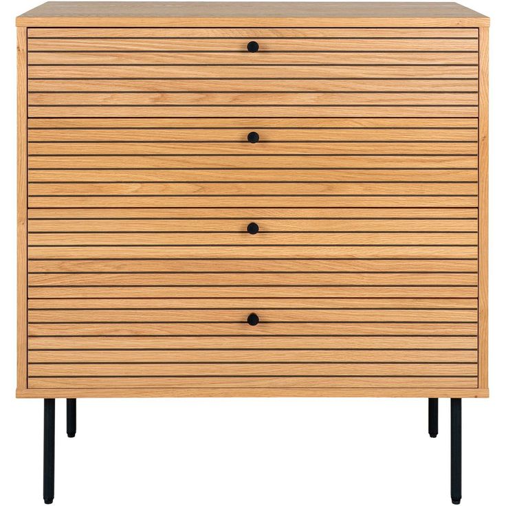 Lipasto House Nordic Kyoto, 80x40x85cm, 4 laatikolla, ruskea tammiviilu
