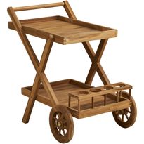 Tarjoiluvaunu House Nordic Pasaku, 86x50x81cm, luonnollinen tiikki