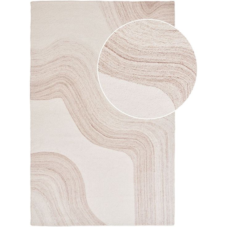 Villamatto House Nordic Surat, käsin tuftattu, 200x300cm, vaaleanruskea/valkoinen