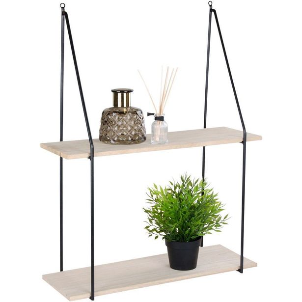 Seinähyllykkö House Nordic Haag, 55x21cm, 2 tasolla, beige/musta