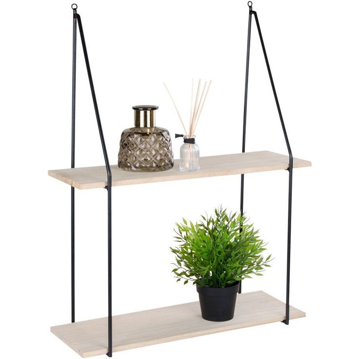 Seinähyllykkö House Nordic Haag, 55x21cm, 2 tasolla, beige/musta