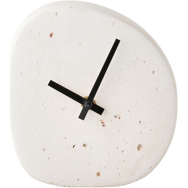 Pöytäkello House Nordic Linz, 14x15cm, hiljainen käynti, valkoinen