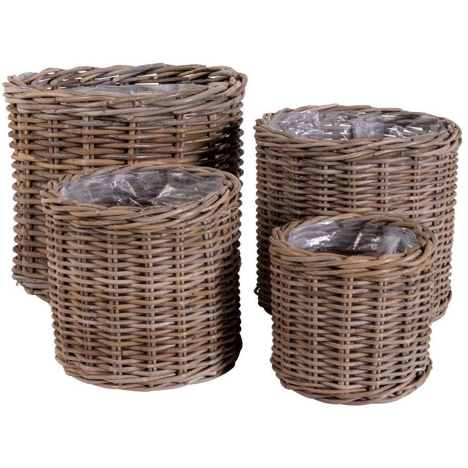 Ulkoruukku House Nordic Bogor, 4kpl, rottinki, ruskea