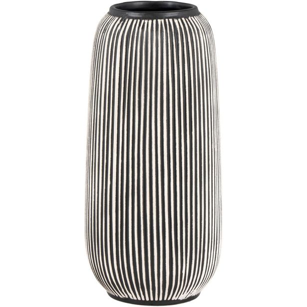 Maljakko House Nordic Vase, ø9.5x20cm, keramiikka, musta/valkoinen