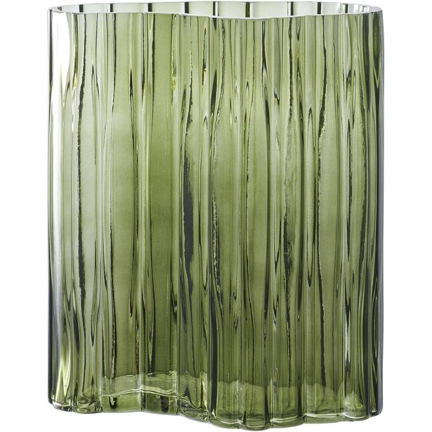 Maljakko House Nordic Vase, 21x12x26.5cm, vihreä lasi