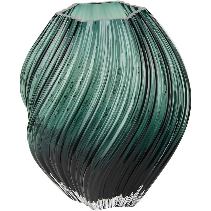 Maljakko House Nordic Vase, ø19x23cm, suupuhallettu lasi, tummanvihreä