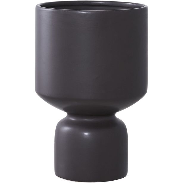 Kukkaruukku House Nordic Flowerpot, ø15x23.5cm, keramiikka/musta