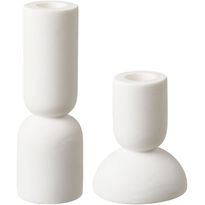 Kynttilänjalka House Nordic, 2kpl, kalkkikivi, valkoinen