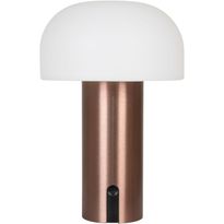 Ladattava pöytävalaisin House Nordic Soham, ø15cm, sisä- ja ulkokäyttöön, kupari/valkoinen