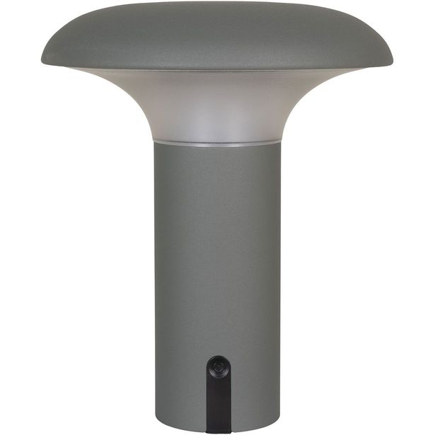Ladattava pöytävalaisin House Nordic Ramsey, ø17cm, sisä- ja ulkokäyttöön, harmaa