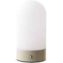 Ladattava pöytävalaisin House Nordic Ashford, ø9cm, IP20, 3.7V, 1200mAh, beige/valkoinen