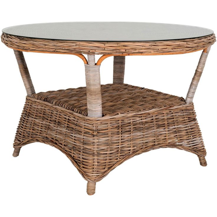 Ruokapöytä House Nordic Larisa, ø120cm, rottinki, ruskea