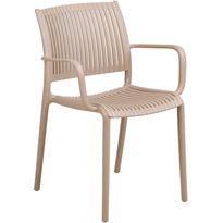 Ruokapöydän tuoli terassille House Nordic Manzano, käsinojilla, pinottava, taupe