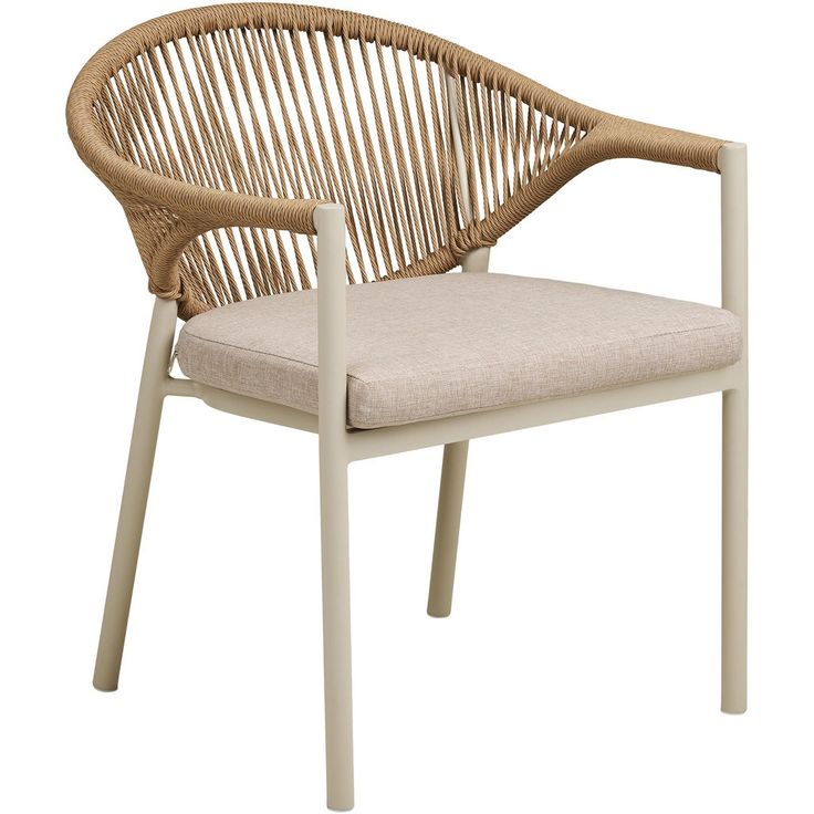 Ruokapöydän tuoli terassille House Nordic Abela, pehmusteella, ruskea/beige