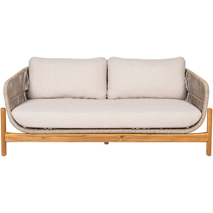 Sohva House Nordic Terracina, 2-istuttava, pehmusteilla, akaasia, beige
