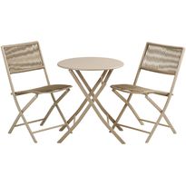 Parvekesetti House Nordic Arcas, ø60cm pöytä + 2 tuolia, taupe