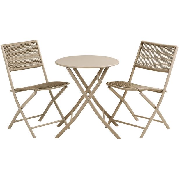 Parvekesetti House Nordic Arcas, ø60cm pöytä + 2 tuolia, taupe