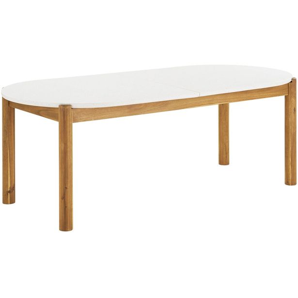 Ruokapöytä ulos House Nordic Terracina, 95x210x76cm, akaasia/terrazzo