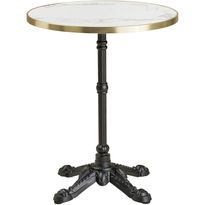 Parvekepöytä House Nordic Bistro, ø60x73cm, valurautajalustalla, valkoinen marmorikuosi/musta