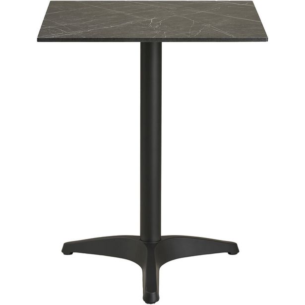 Parvekepöytä House Nordic Bistro, 60x60x73cm, alumiinijalustalla, tummanharmaa marmorikuosi