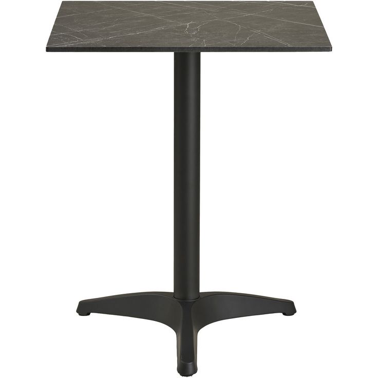 Parvekepöytä House Nordic Bistro, 60x60x73cm, alumiinijalustalla, tummanharmaa marmorikuosi