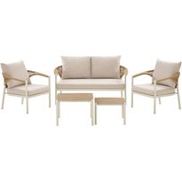 Oleskeluryhmä House Nordic Abela, 4-istuttava, pehmusteilla, beige/ruskea