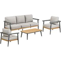 Oleskeluryhmä House Nordic Comillas, 5-istuttava, pehmusteilla, harmaa