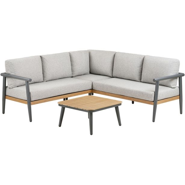 Kulmasohva terassille House Nordic Comillas, 5-istuttava, pehmusteilla, harmaa
