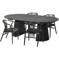 Jatkettava ruokailuryhmä House Nordic Osaka/Agustin, 4-istuttava, musta