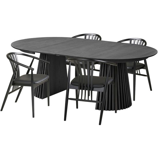 Jatkettava ruokailuryhmä House Nordic Osaka/Agustin, 4-istuttava, musta