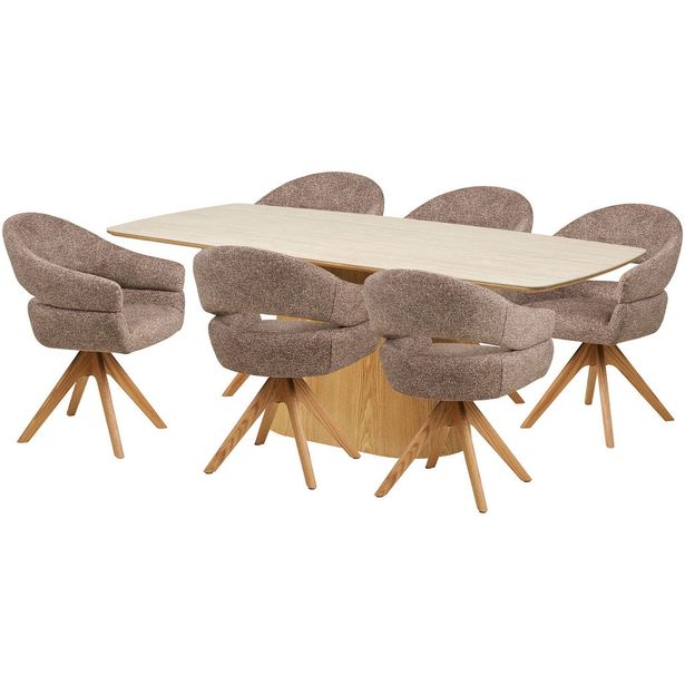 Ruokailuryhmä House Nordic Noli/Dover, 6-istuttava, beige/ruskea