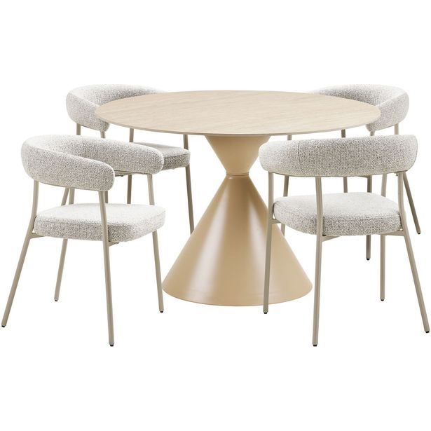 Pyöreä ruokailuryhmä House Nordic Annecy/Trivio, 4-istuttava, hiekka
