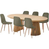 Jatkettava ruokailuryhmä House Nordic Osaka/Stockholm, 6-istuttava, tammi/tummanvihreä