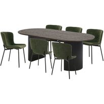 Ruokailuryhmä House Nordic Boavista/Maceda, 6-istuttava, tummanruskea/tummanvihreä