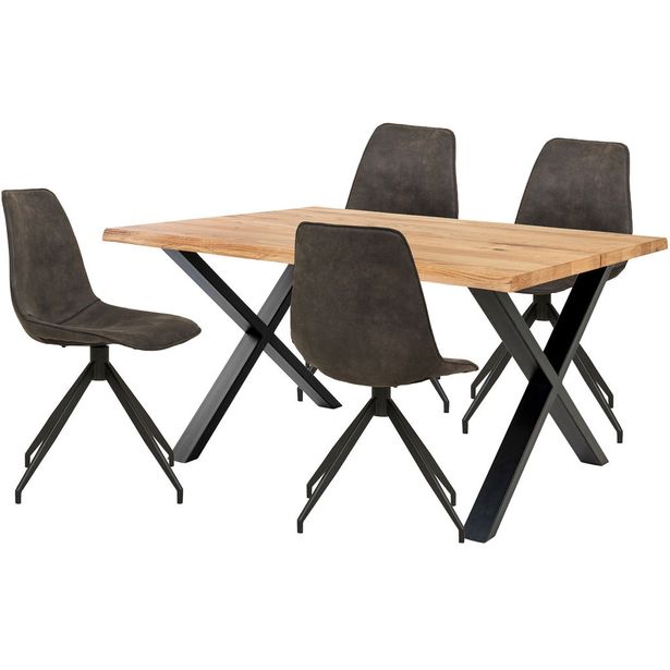 Ruokailuryhmä House Nordic Toulon/Monaco, 4-istuttava, ruskea/harmaa