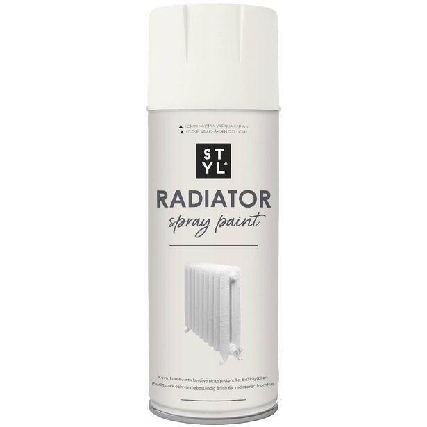 Spraymaali pattereille Rust-Oleum STYL, 400ml, valkoinen RAL 9016