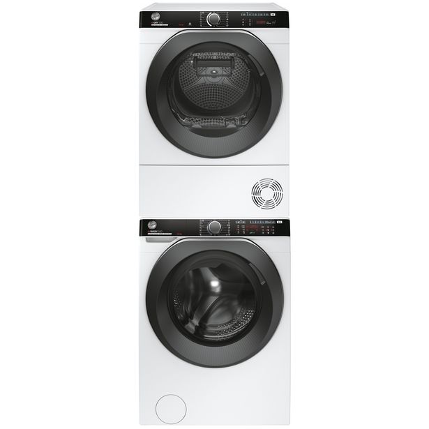 Pyykinpesukone Hoover H-Wash 500 Pro 10kg 1600rpm + Kuivausrumpu Hoover H-Dry 500 Pro 10kg + väliasennussarja