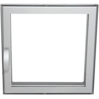 Takkaluukku Hemparts TSL25, 410x410mm, satiinikromi, oikeakätinen, Verkkokaupan poistotuote