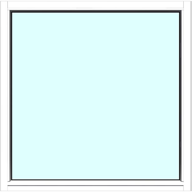 Yksilasinen ikkuna HR-Ikkunat, 12x12, maalattu valkoinen karmi, kiinteä ikkuna, tasolasi