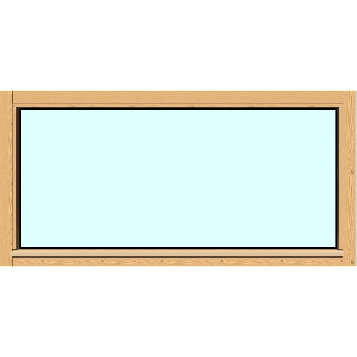 Yksilasinen ikkuna HR-Ikkunat, 12x6, suojakäsitelty karmi, kiinteä ikkuna, tasolasi