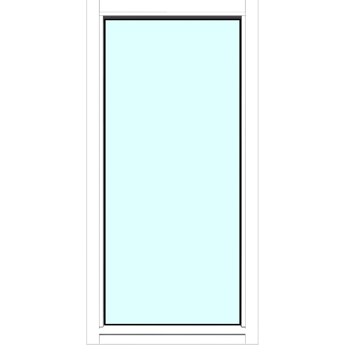 Yksilasinen ikkuna HR-Ikkunat, 6x12, maalattu valkoinen karmi, kiinteä ikkuna, karkaistu turvalasi