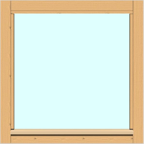 Yksilasinen ikkuna HR-Ikkunat, 6x6, suojakäsitelty karmi, kiinteä ikkuna, tasolasi