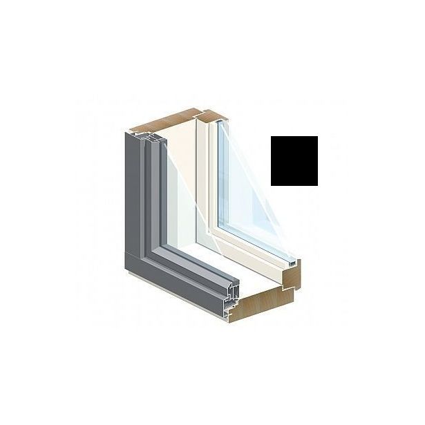 Ikkuna HR-ikkunat MSEAL, puu-alumiini, musta, karmi 220mm, mittatilaus
