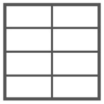 8 ruutua (2 ruutua vierekkäin - 4 ruutua allekkain)