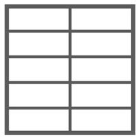 10 ruutua (2 ruutua vierekkäin - 5 ruutua allekkain) L390-2390 x K1090-2390