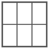 6 ruutua (3 ruutua vierekkäin - 2 ruutua allekkain)