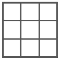 9 ruutua (3 ruutua vierekkäin - 3 ruutua allekkain)