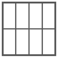 8 ruutua (4 ruutua vierekkäin - 2 ruutua allekkain) L1090-2390 x K390-2390