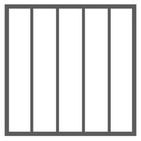 5 ruutua (5 ruutua vierekkäin) L1090-2390 x K390-2390