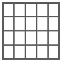 20 ruutua (5 ruutua vierekkäin - 4 ruutua allekkain)